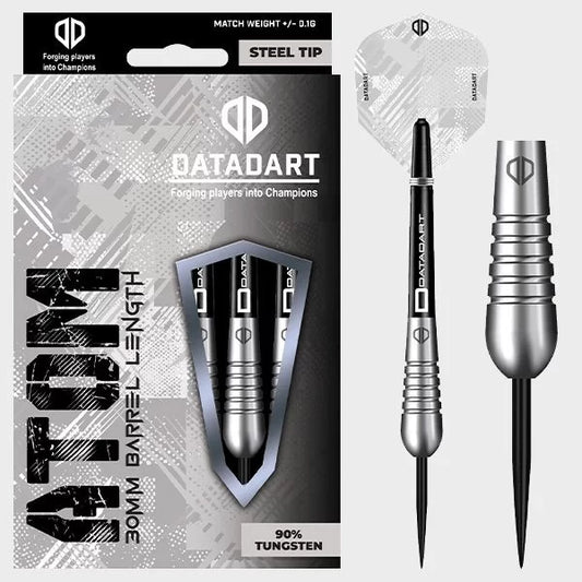 DATADART ATOM SHORT BARREL 90% TUNGSTEN STEEL TIP DARTS SET 21g 23g